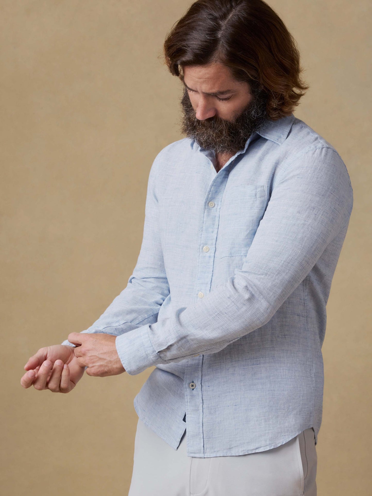 Laguna Linen Shirt - Light Blue Melange