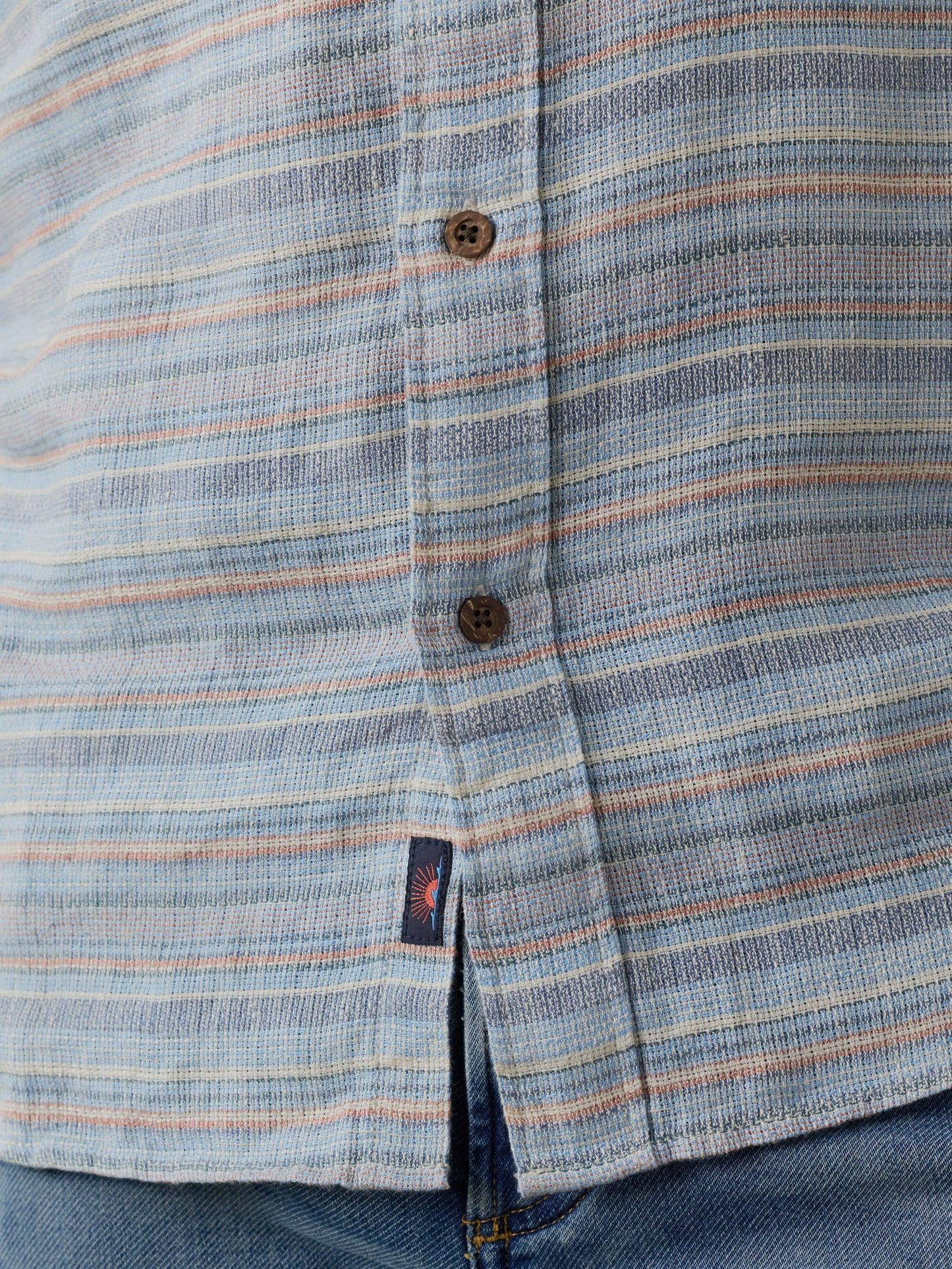 Short-Sleeve Palma Linen Shirt - Blue Gulf Stripe