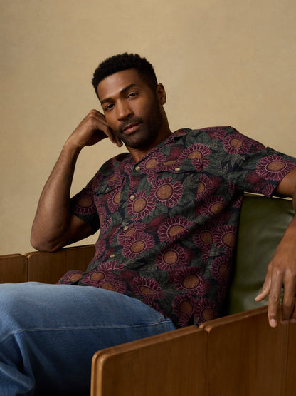 Short-Sleeve Reserve Basque Camp Shirt - Black Floral Road