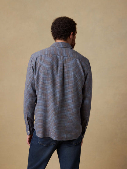 Palmetto Shirt - Navy Palm Check