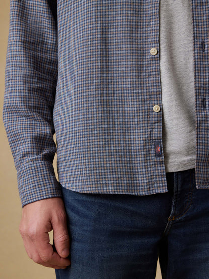 Palmetto Shirt - Navy Palm Check