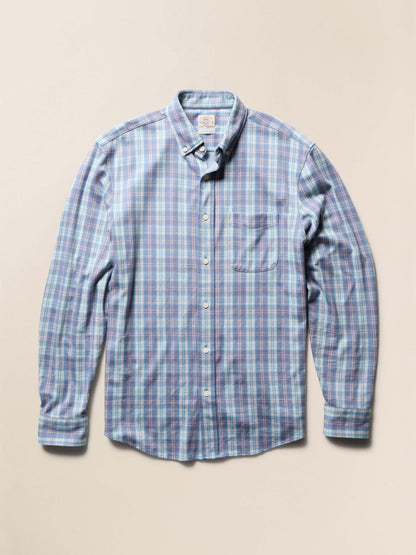 Coastline Knit Shirt - Summer Teal Plaid