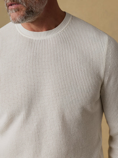 Sunwashed Crewneck Sweater - White Shell