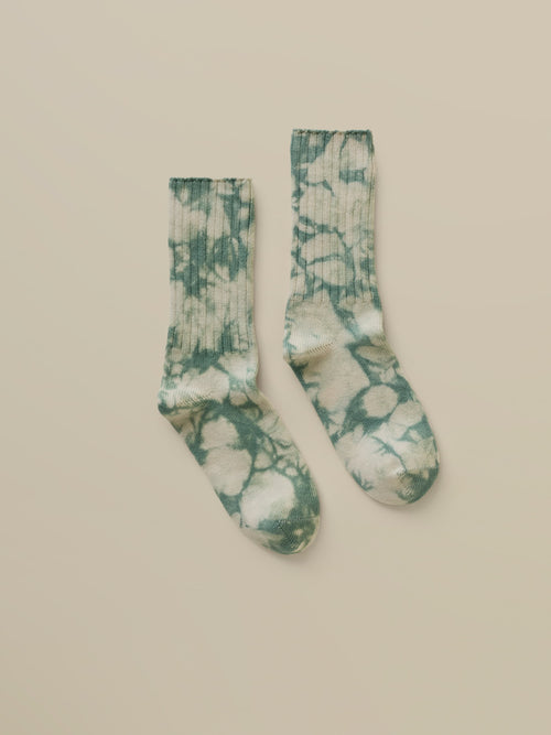 Sunwashed Tie Dye Sock - Green