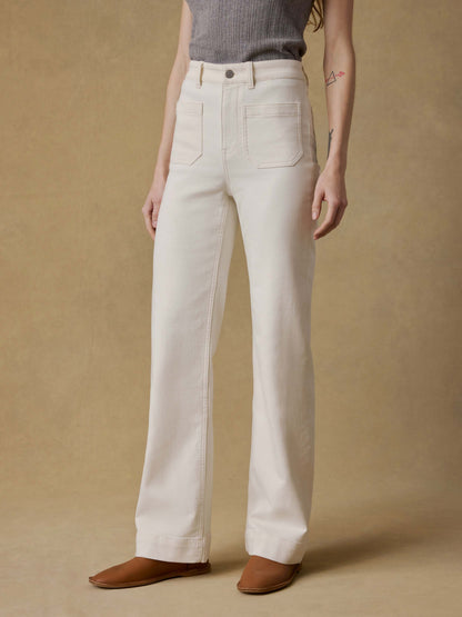 Stretch Terry Patch Pocket Pant - Egret