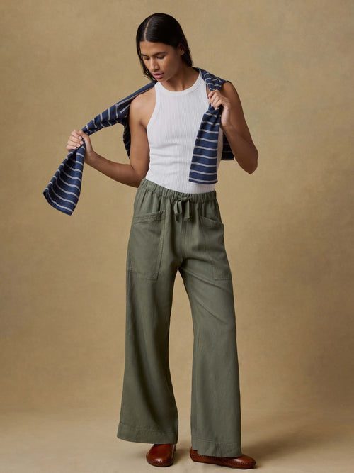 Topanga Drape Pant - Thyme
