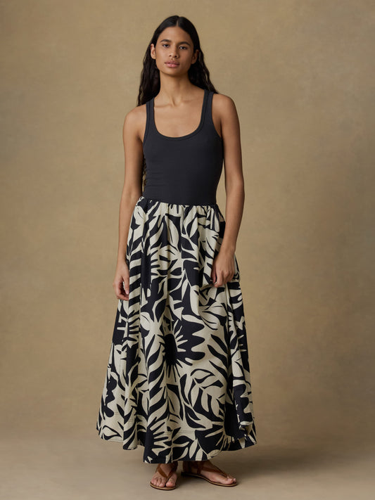 Coastal Poplin Nera Skirt - Garden Sonata