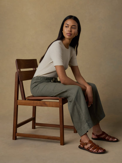 Topanga Drape Ankle Pant - Thyme