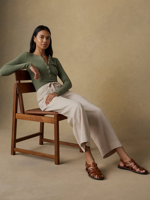 Topanga Drape Ankle Pant - Wheaten