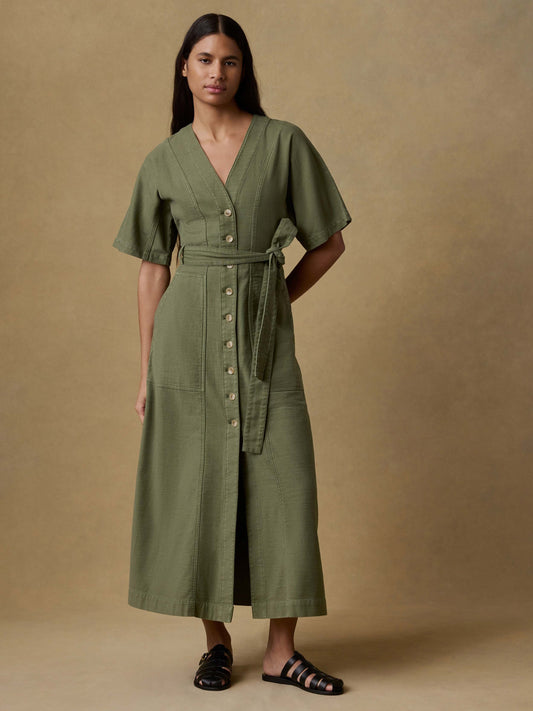 Soft Stretch Camille Dress - Moss