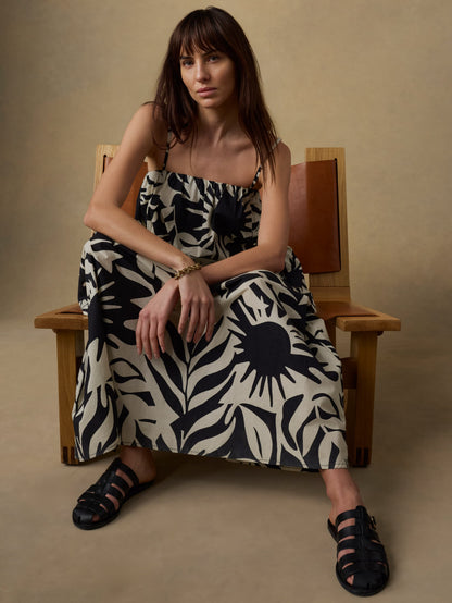 Coastal Poplin Kaua Dress - Garden Sonata