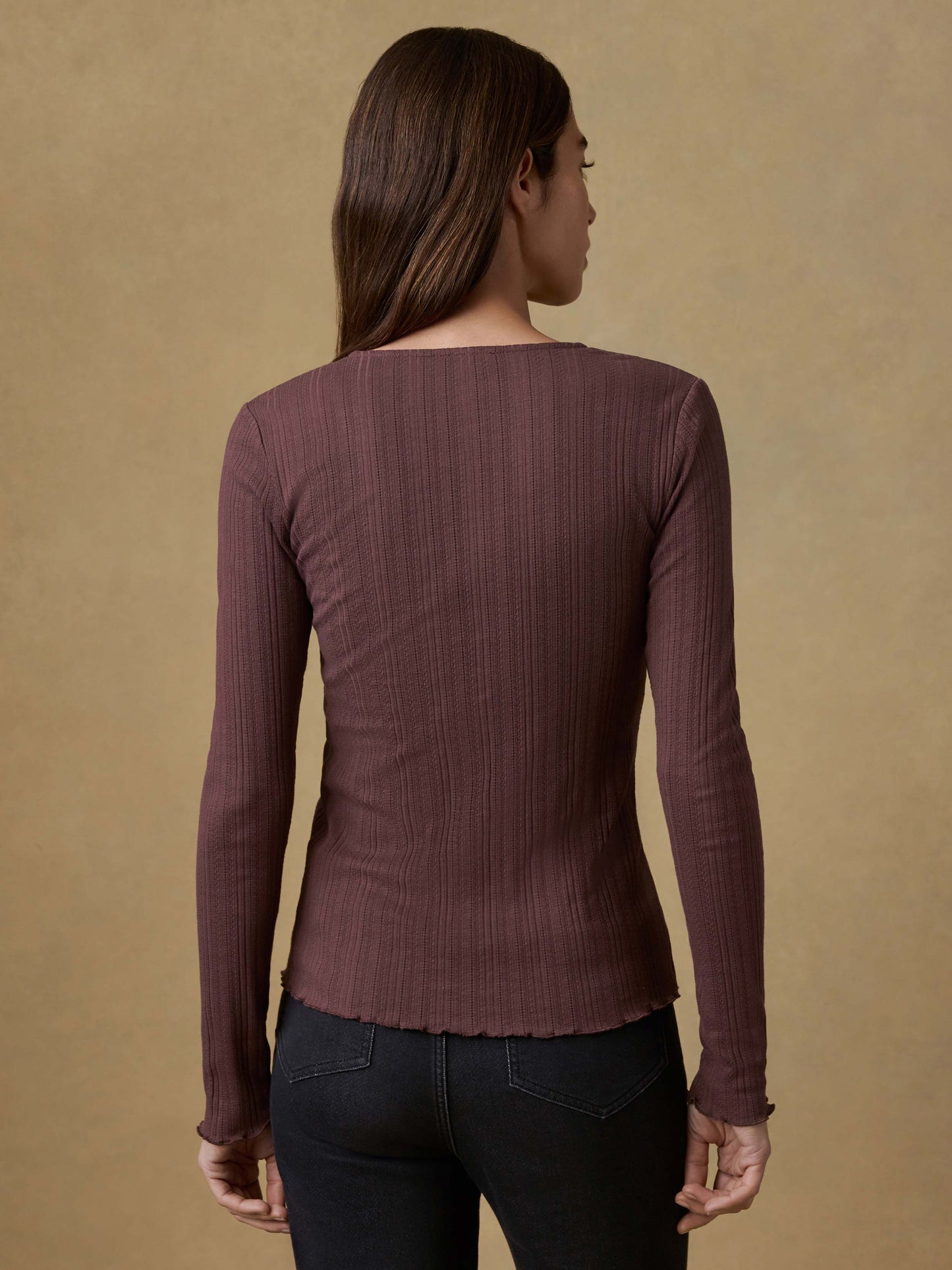 Paradise Pointelle Cardigan - Chicory Coffee