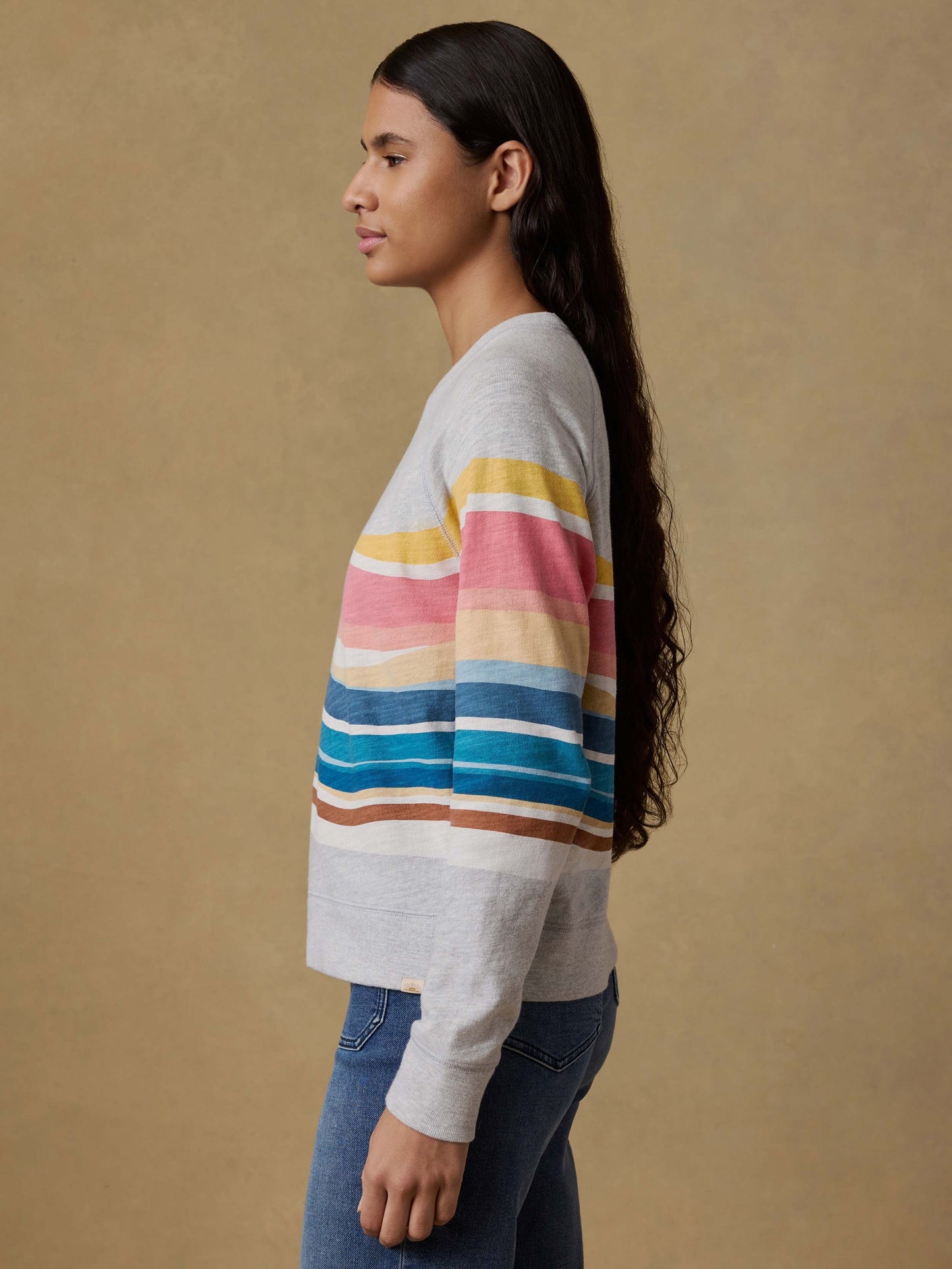 Sunwashed Organic Crewneck - Soleil Waves