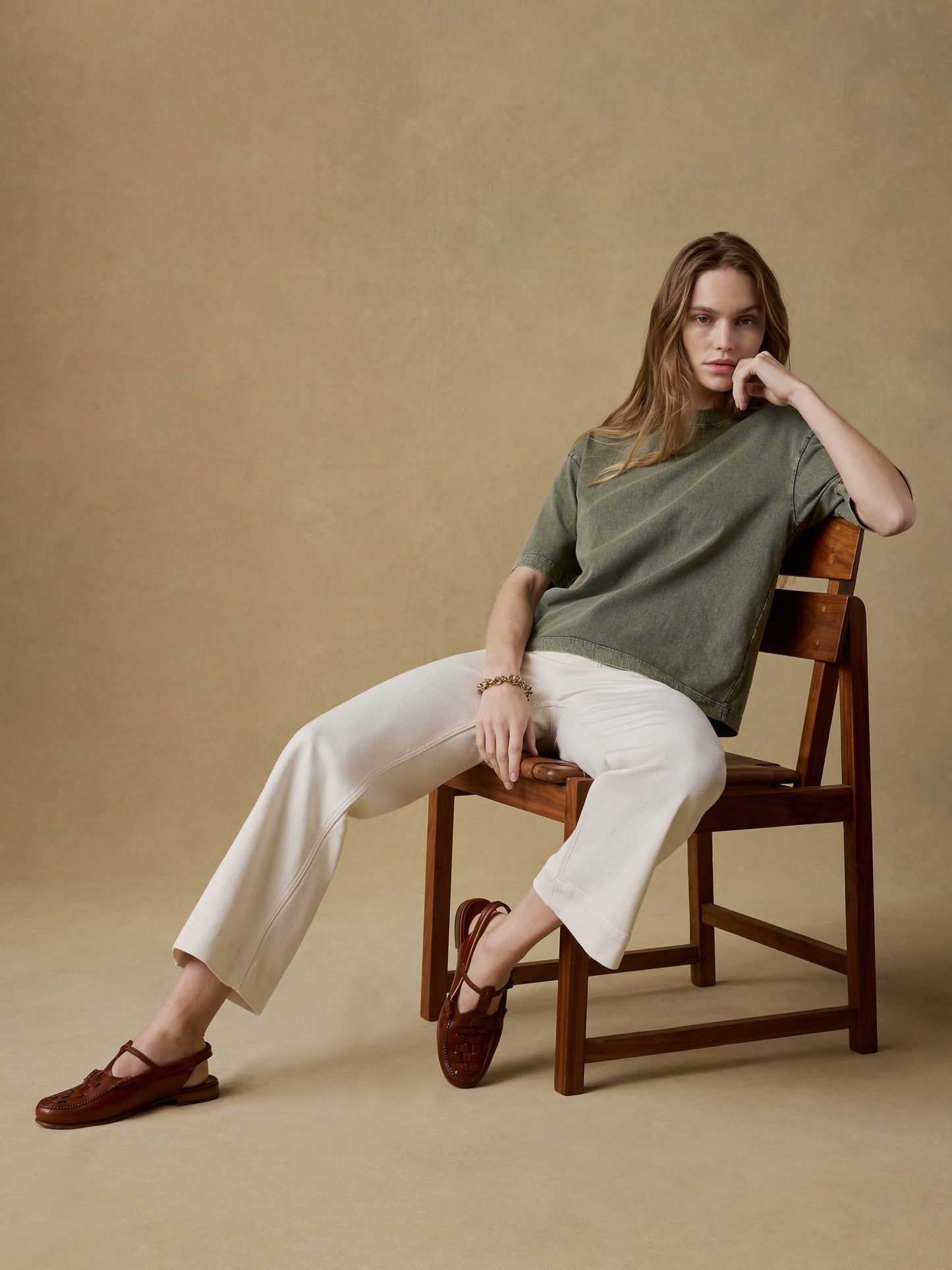 Recycled Cotton Vintage Tee - Island Olive