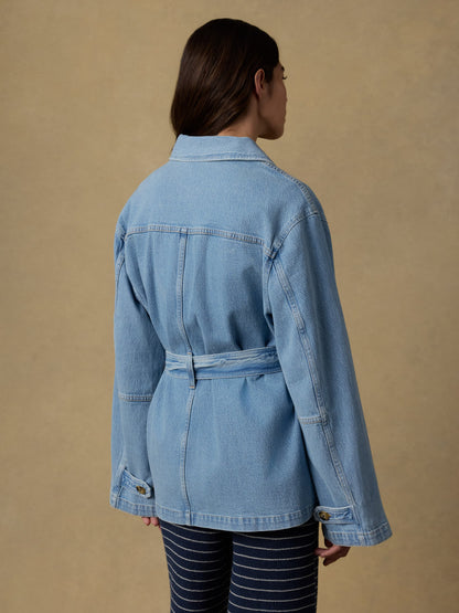 Solstice Denim Safari Jacket - Bay Drift Wash