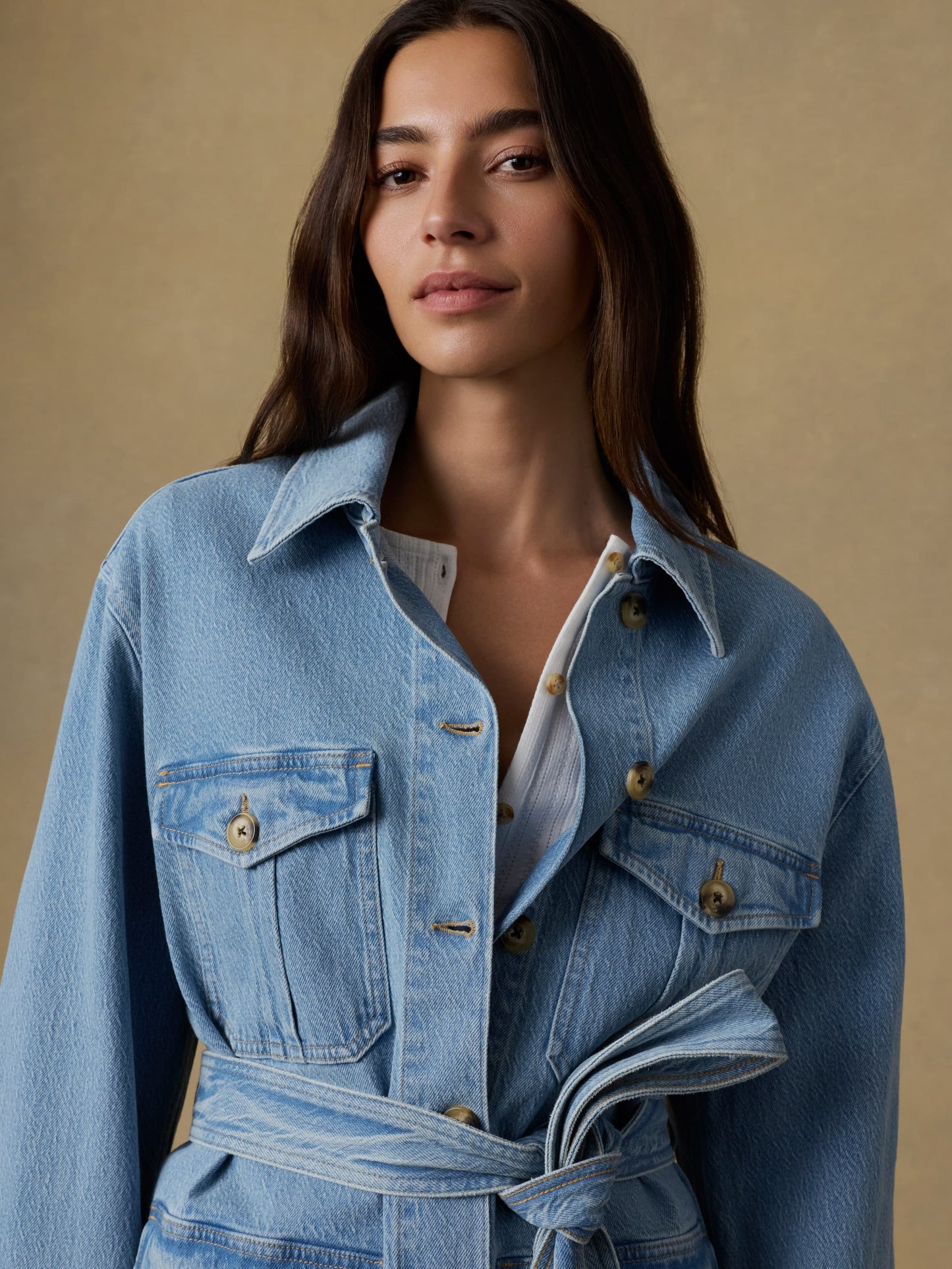 Solstice Denim Safari Jacket - Bay Drift Wash
