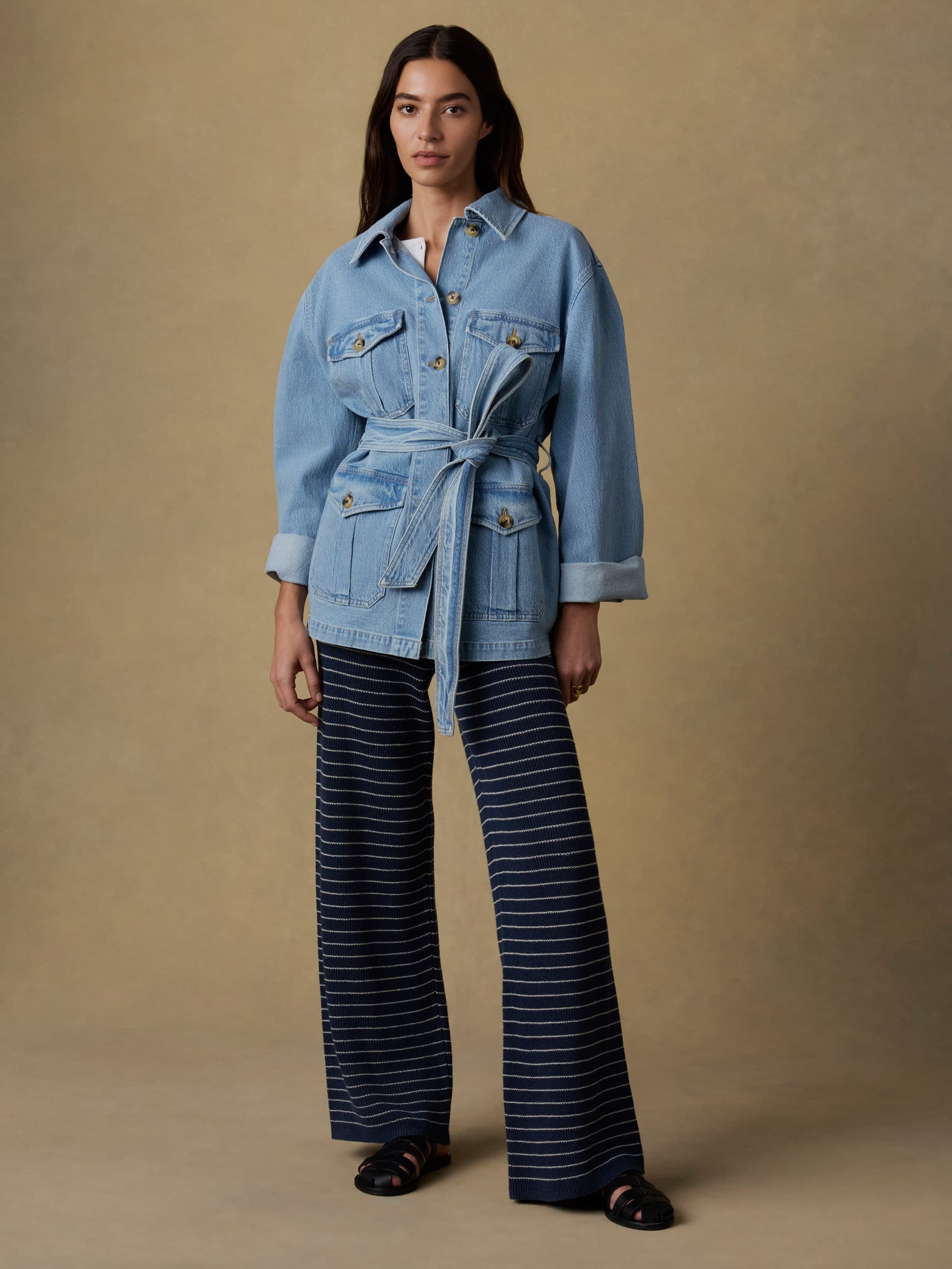 Solstice Denim Safari Jacket - Bay Drift Wash