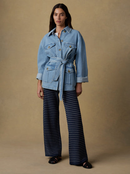 Solstice Denim Safari Jacket - Bay Drift Wash
