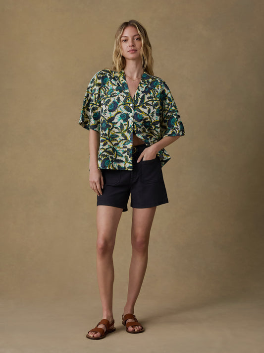 Montecito Linen Relaxed Camp Shirt - Tropics