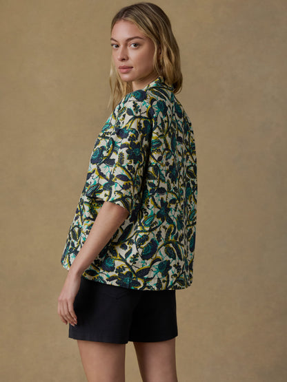Montecito Linen Relaxed Camp Shirt - Tropics