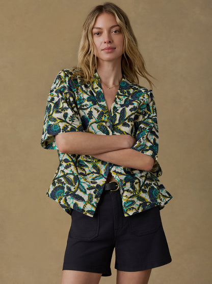 Montecito Linen Relaxed Camp Shirt - Tropics