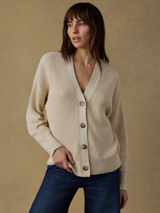 Miramar Linen Relaxed Cardigan - Summer Sand