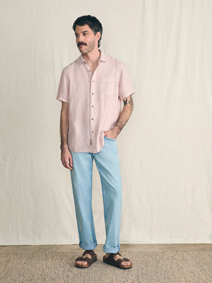 Short-Sleeve Palma Linen Shirt - Coastal Mauve