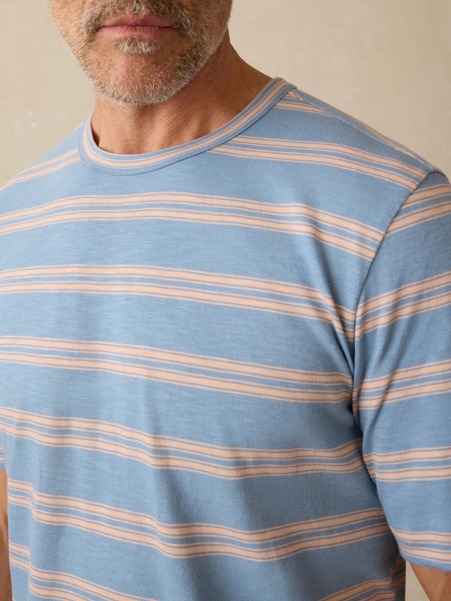 Sunwashed Regenerative Tee - Coast Coral Stripe