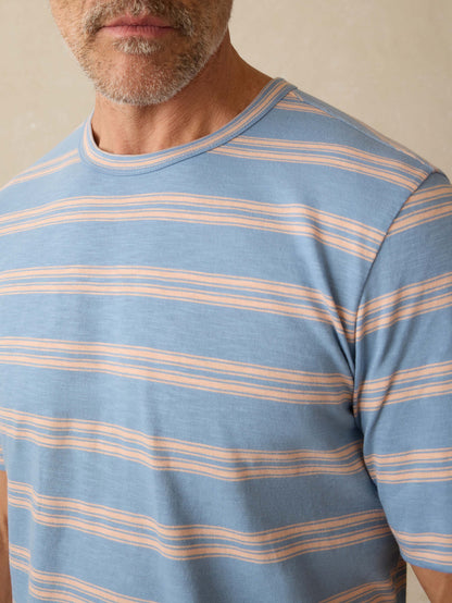 Sunwashed Regenerative Tee - Coast Coral Stripe