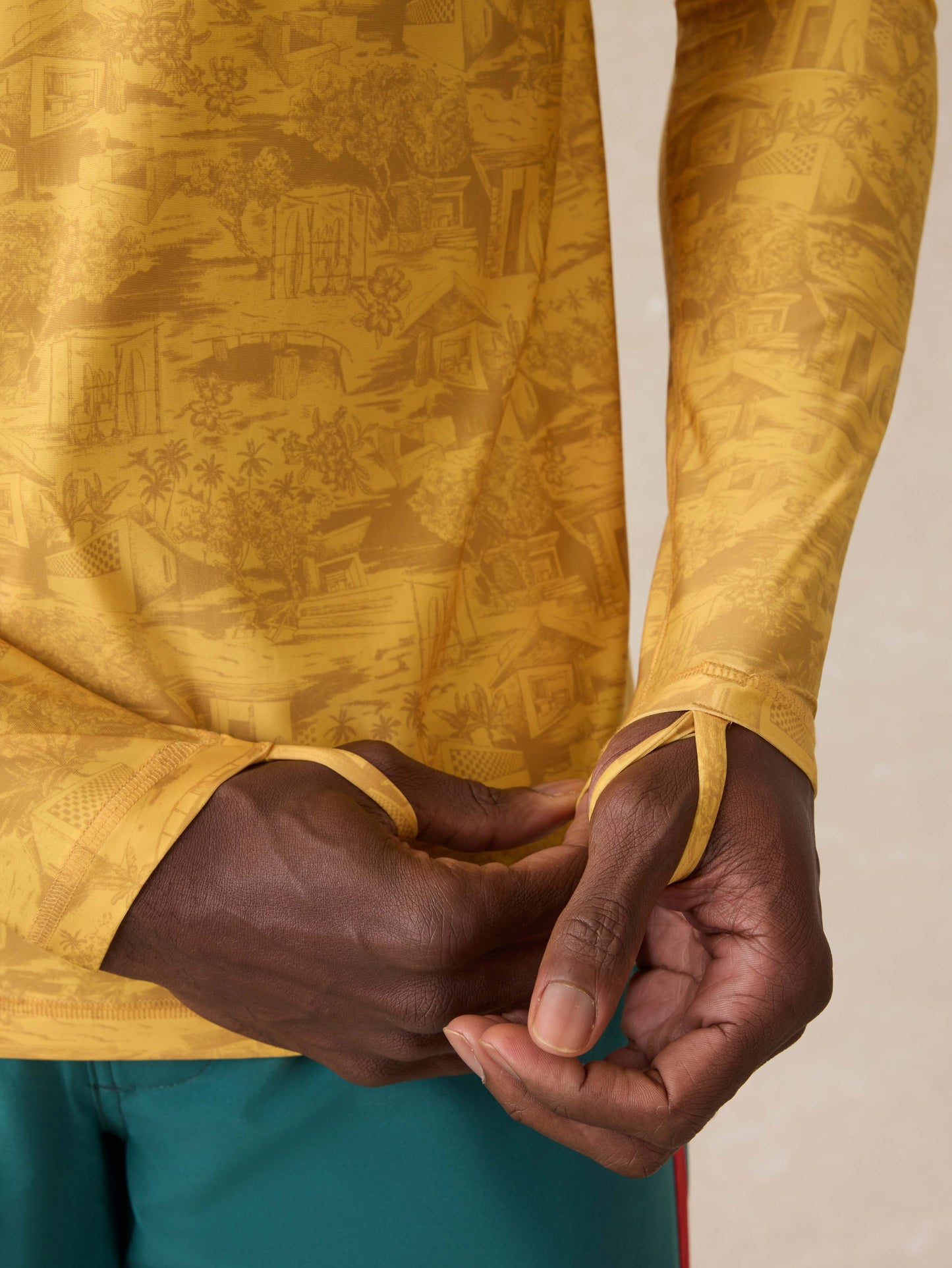 Surf Ghana Long-Sleeve Rash Guard - Beach House Gold