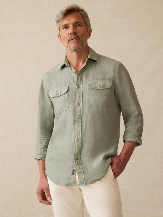 Irish Linen Safari Shirt - Sage Creek