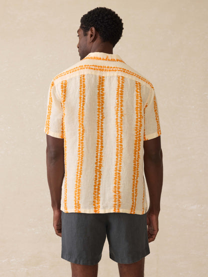 Short-Sleeve Shibori Palma Linen Shirt - Citrus Valley