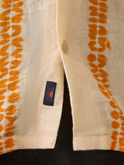 Short-Sleeve Shibori Palma Linen Shirt - Citrus Valley