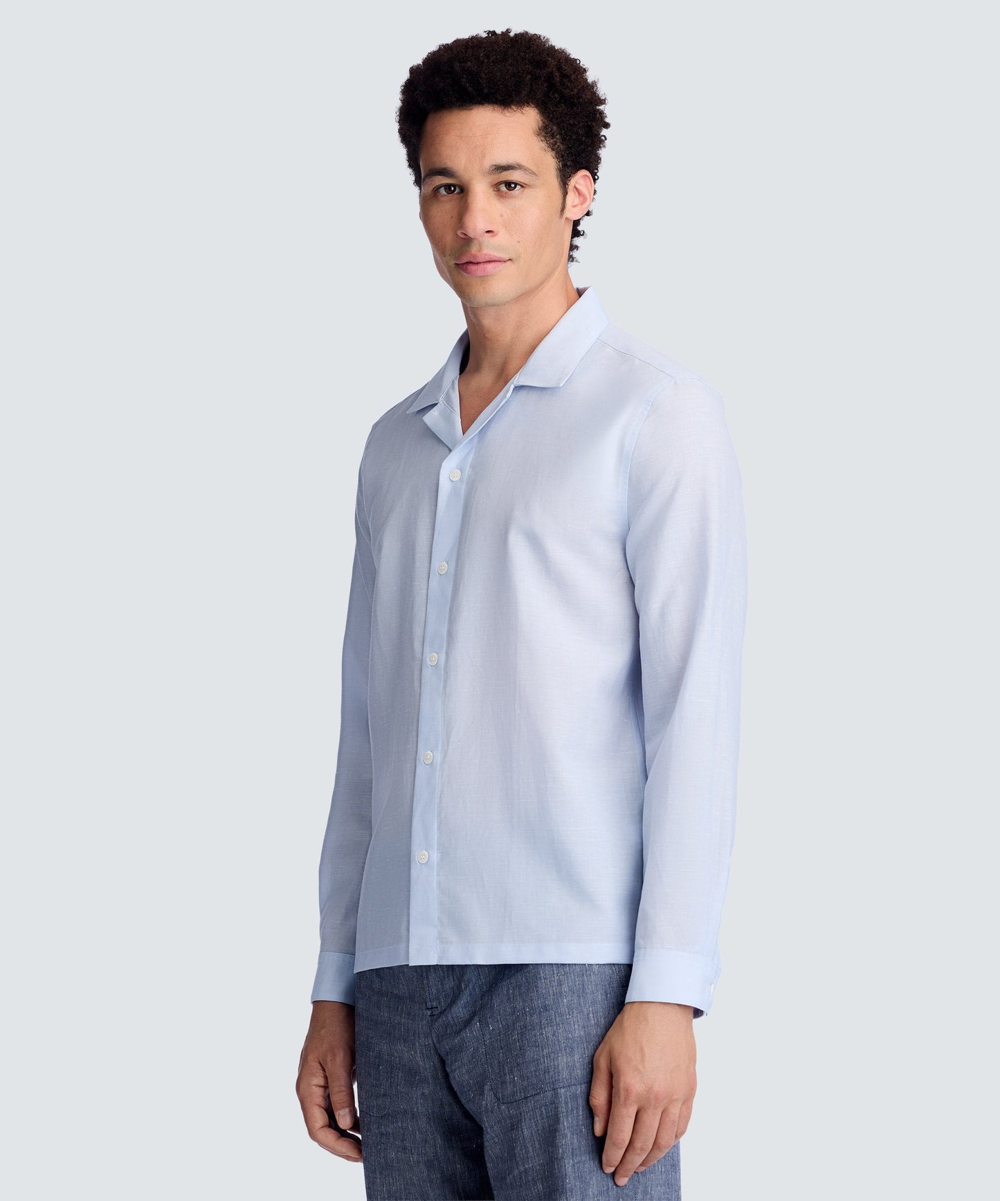 Men's Merino Linen Button-Up