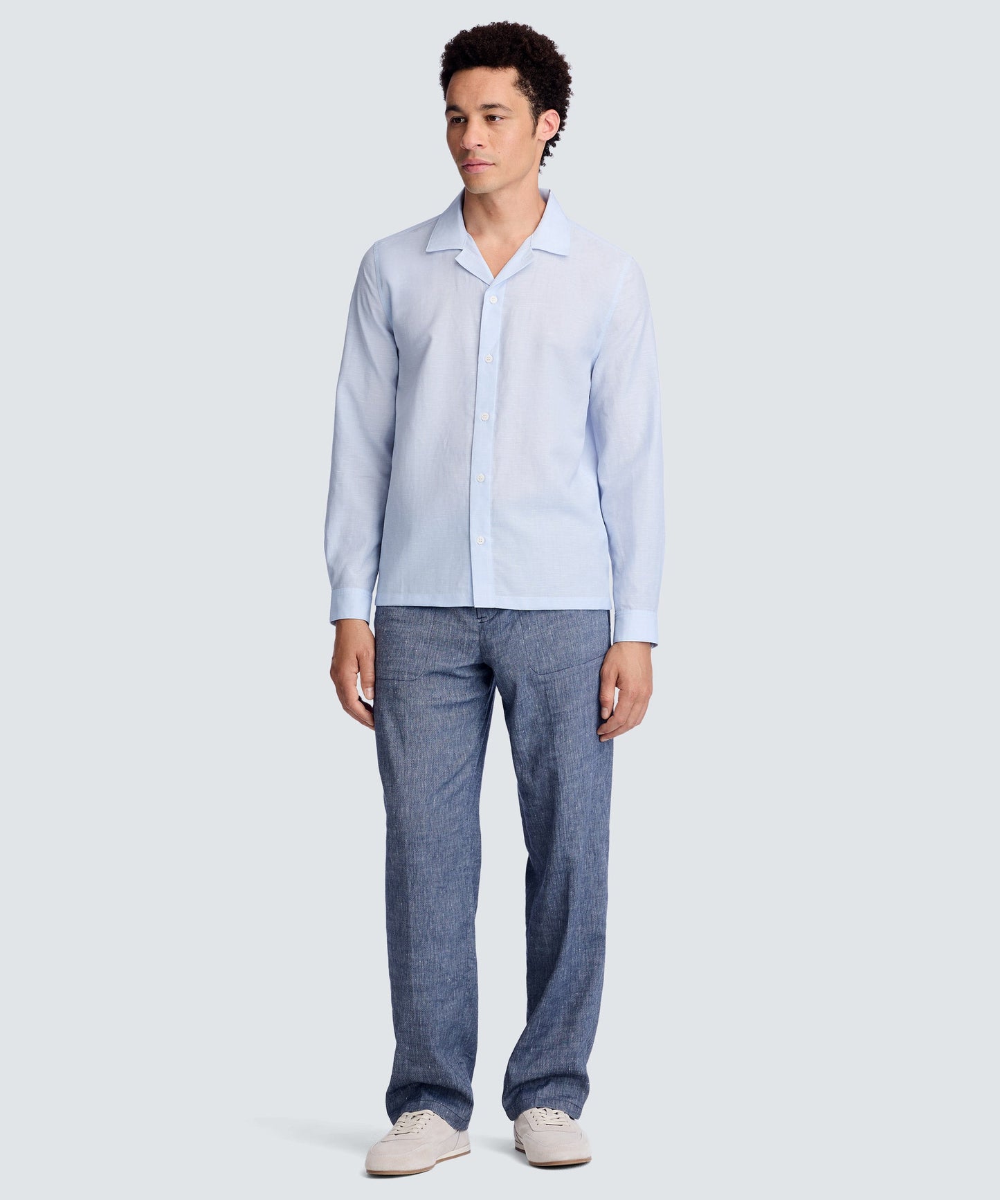 Men's Merino Linen Button-Up