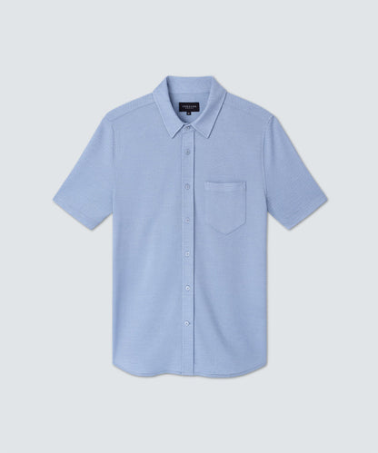 Men's Relaxed Short Sleeve Merino Button-Up
