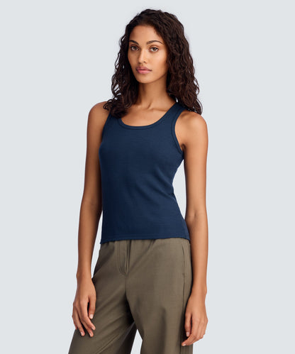 Women's Merino Rib Scoop Neck Tank