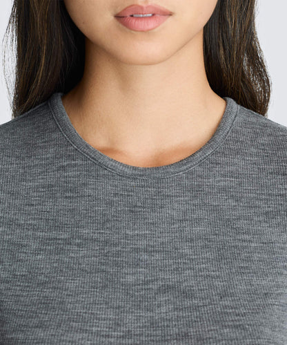 Women's Rib Fitted Crew Neck T-Shirt