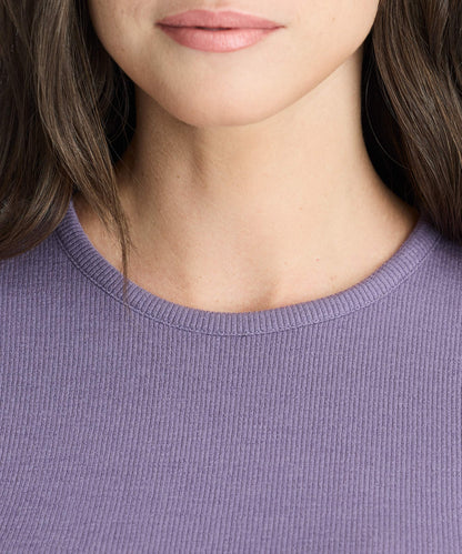 Women's Rib Fitted Crew Neck T-Shirt