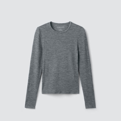 Women's Rib Fitted Long Sleeve Crew