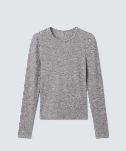 Women's Rib Fitted Long Sleeve Crew