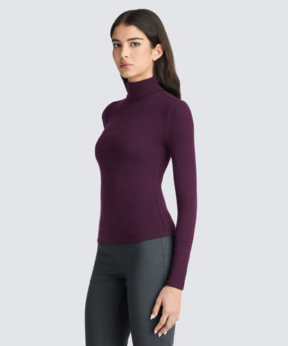 Women's Rib Turtle Neck Long Sleeve