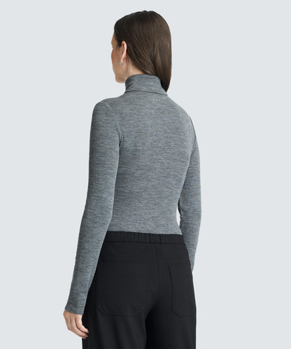 Women's Rib Turtle Neck Long Sleeve