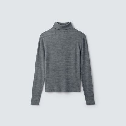 Women's Rib Turtle Neck Long Sleeve