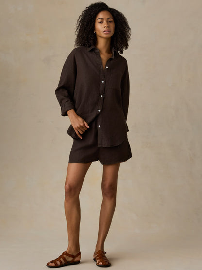Laguna Linen Montecito Short - Demitasse