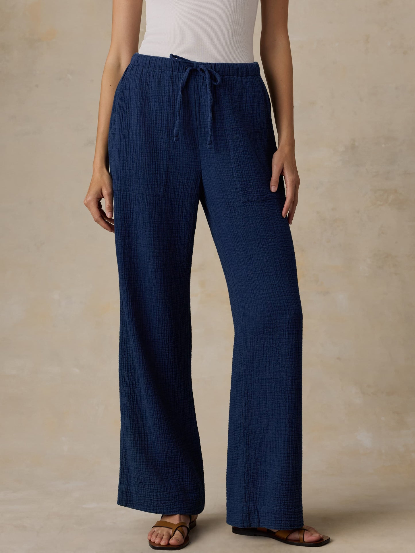 Dune Cotton Gauze Laidback Pant - Dark Indigo Wash