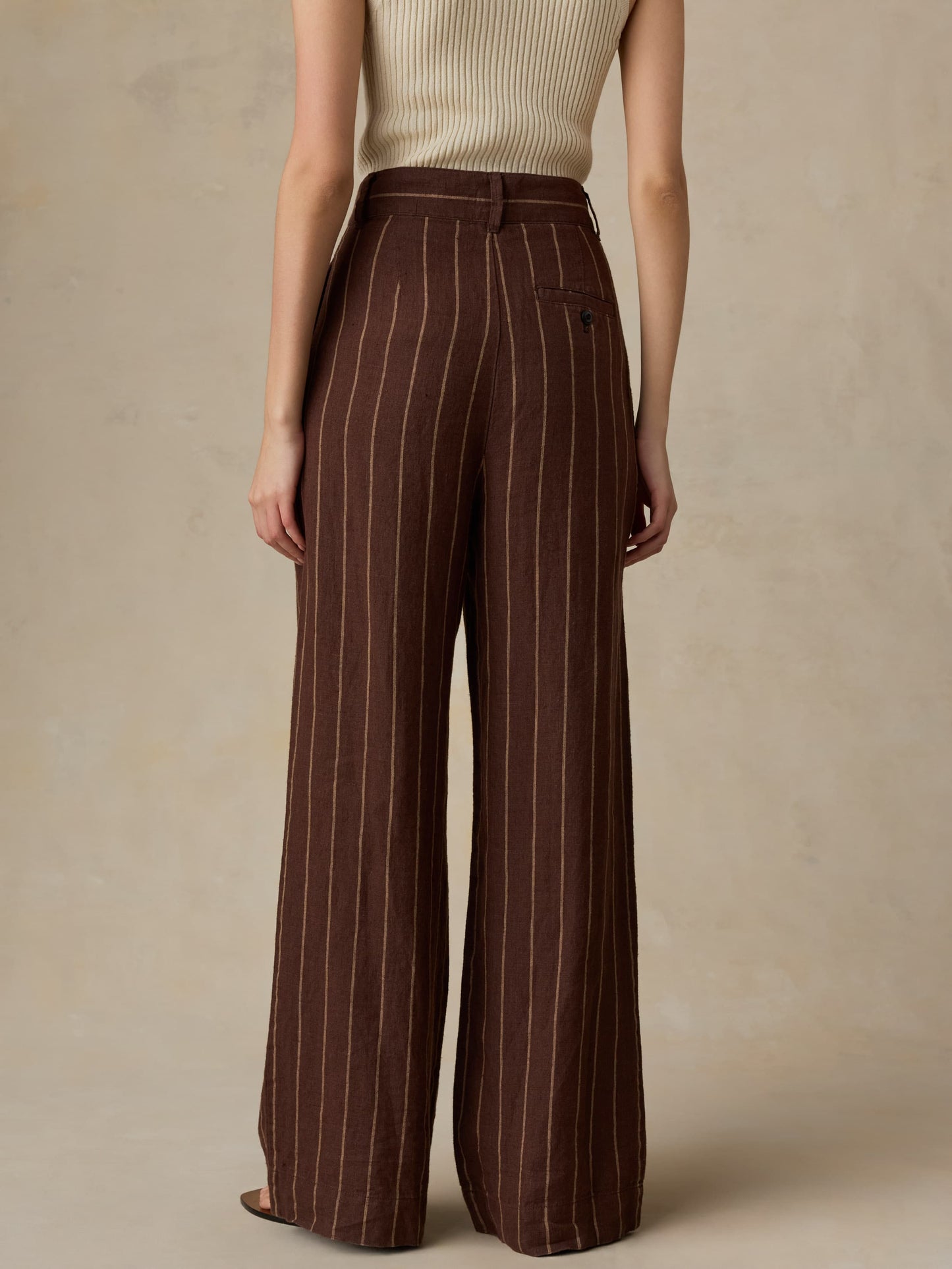 Sun Strider Linen Pleated Pant - Harbor Line Stripe