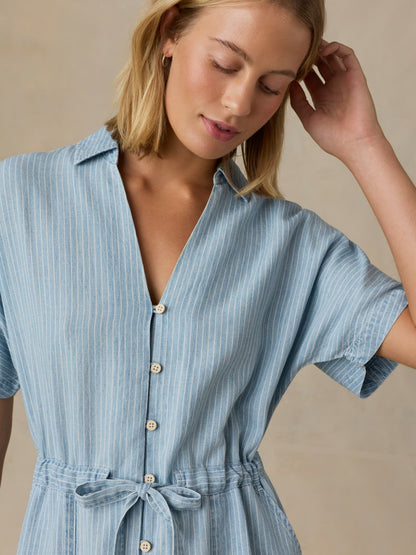 Tried & True Oakley Dress - Bluewater Stripe