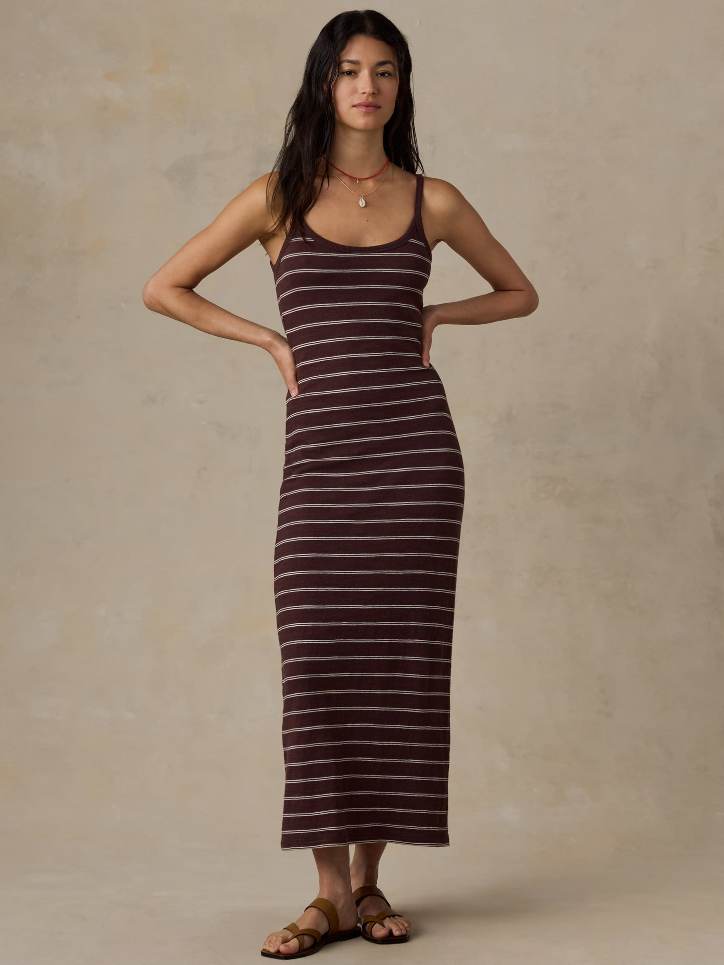 Sunwashed Slub Tank Dress - Mountain Pass Stripe