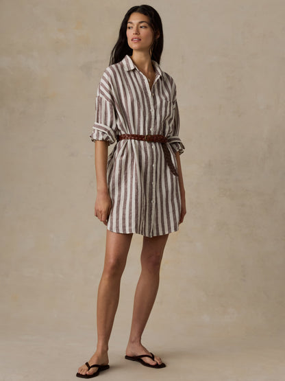 Laguna Linen Kova Shirtdress - Sandy Horizon Stripe